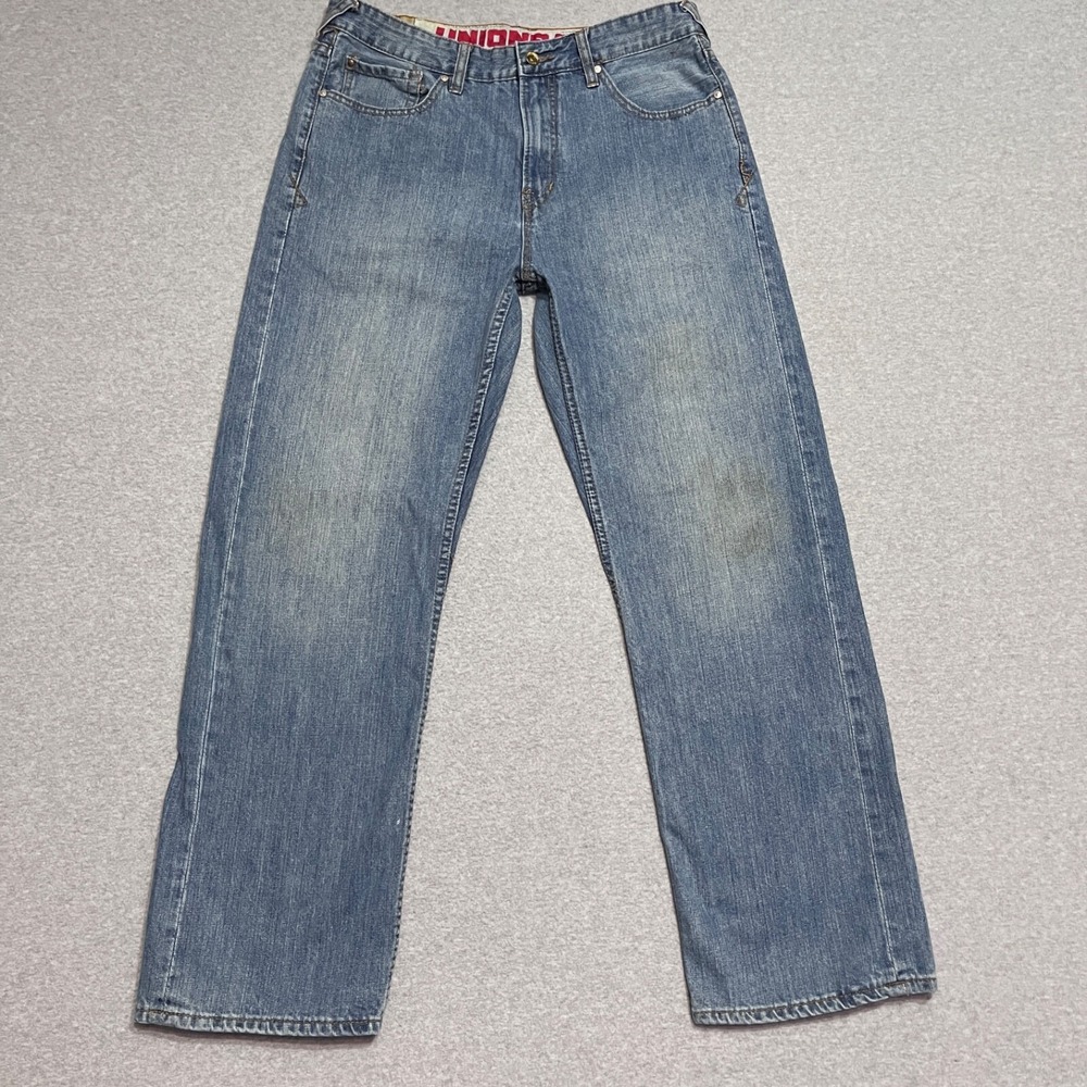 Vintage Union Bay Jeans Mens 34X30 Blue Straight Loose Faded Skater Y2K Denim